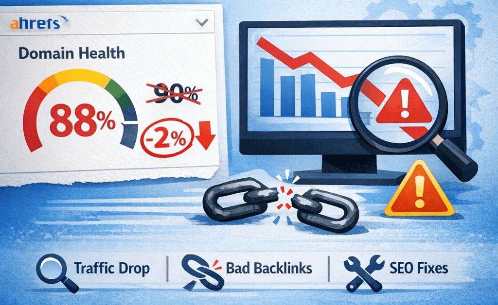 ahrefs domain health dropped by 2%